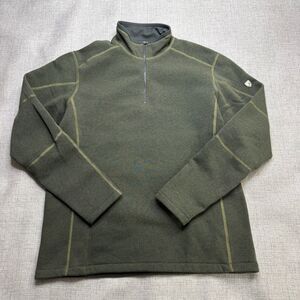 Kuhl Revel 1/4 Zip Mens Large Green Fleece Long Sleeve Pullover Sweater Hiking